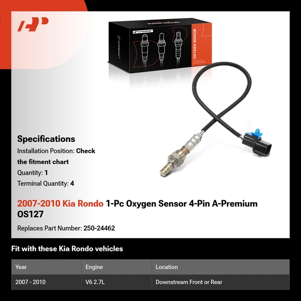 2007-2010 Kia Rondo 1-Pc Oxygen Sensor 4-Pin A-Premium OS127