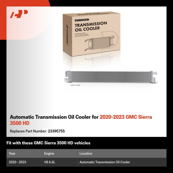 Automatic Transmission Oil Cooler for 2020-2023 GMC Sierra 3500 HD