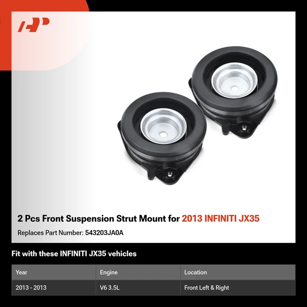 2 Pcs Front Suspension Strut Mount for 2013 INFINITI JX35