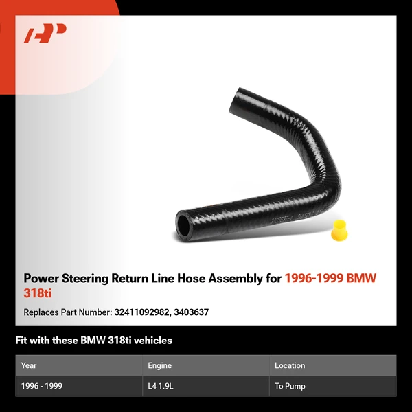 Power Steering Return Line Hose Assembly for 1996-1999 BMW 318ti