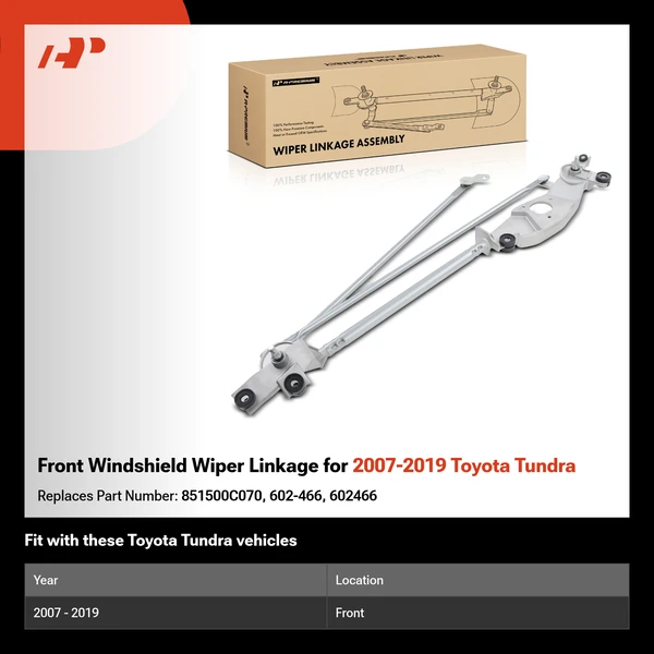 Front Windshield Wiper Linkage for 2007-2019 Toyota Tundra