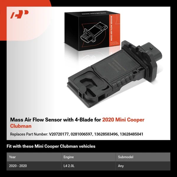 Mass Air Flow Sensor with 4-Blade for 2020 Mini Cooper Clubman