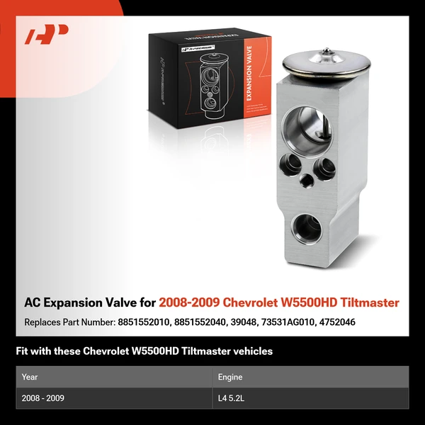 AC Expansion Valve for 2008-2009 Chevrolet W5500HD Tiltmaster