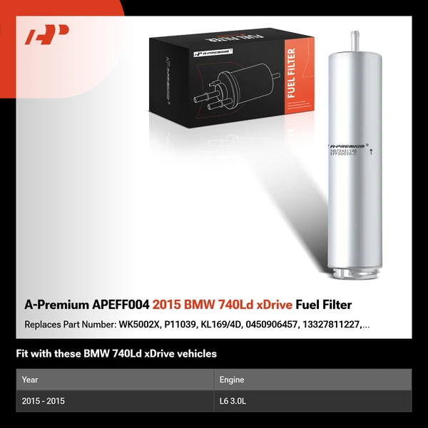 A-Premium APEFF004 2015 BMW 740Ld xDrive Fuel Filter