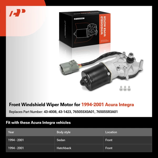 Front Windshield Wiper Motor for 1994-2001 Acura Integra