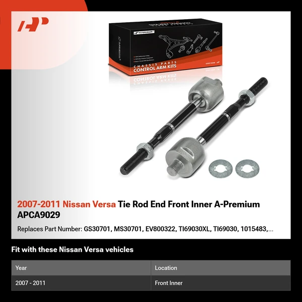 2007-2011 Nissan Versa Tie Rod End Front Inner A-Premium APCA9029