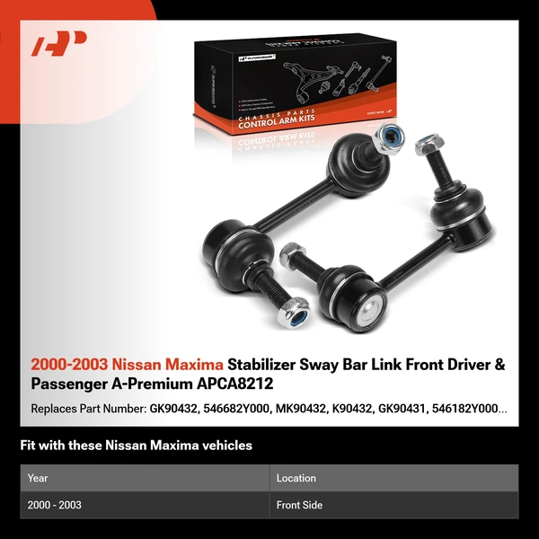 2000-2003 Nissan Maxima Stabilizer Sway Bar Link Front Driver & Passenger A-Premium APCA8212