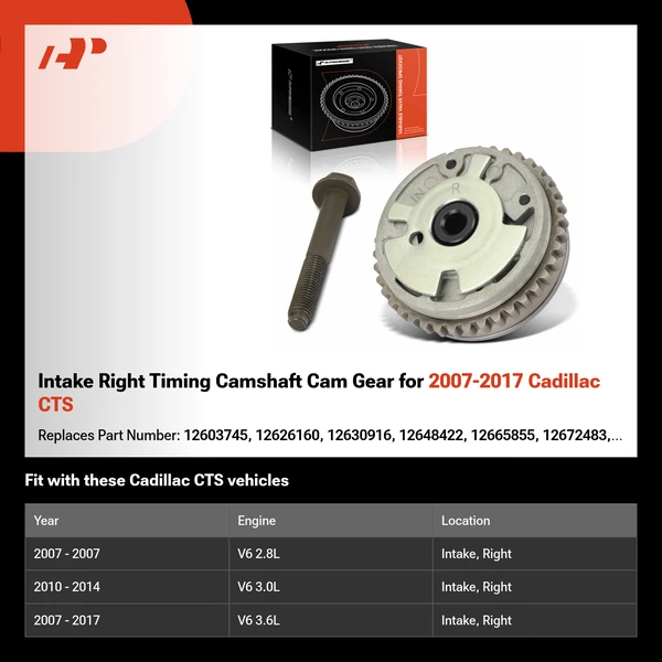 Intake Right Timing Camshaft Cam Gear for 2007-2017 Cadillac CTS