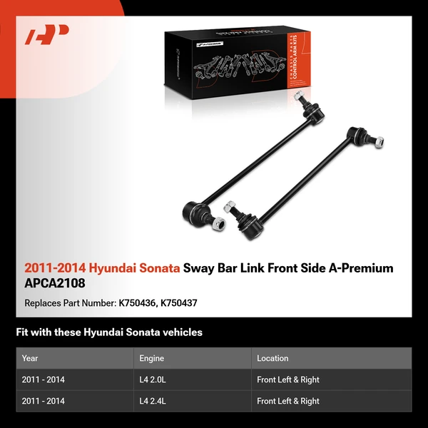 2011-2014 Hyundai Sonata Sway Bar Link Front Side A-Premium APCA2108