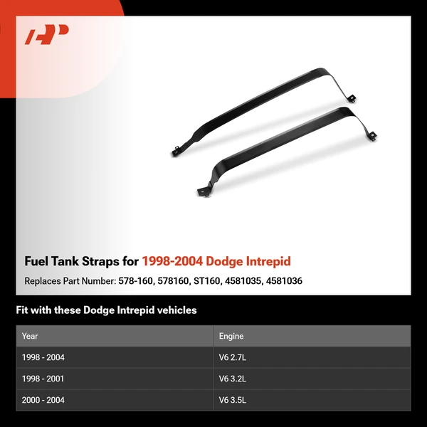Fuel Tank Straps for 1998-2004 Dodge Intrepid