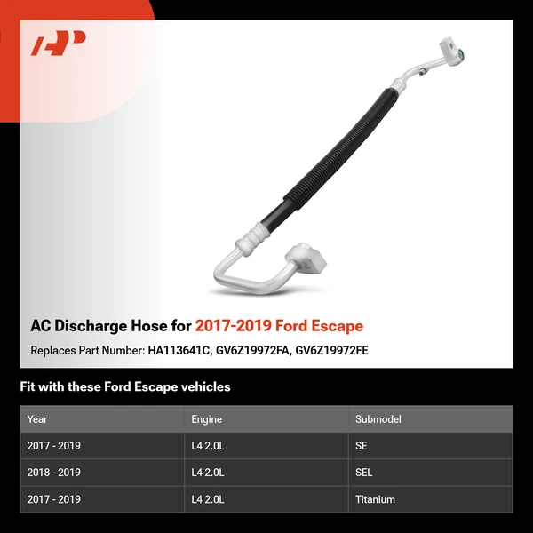 AC Discharge Hose for 2017-2019 Ford Escape
