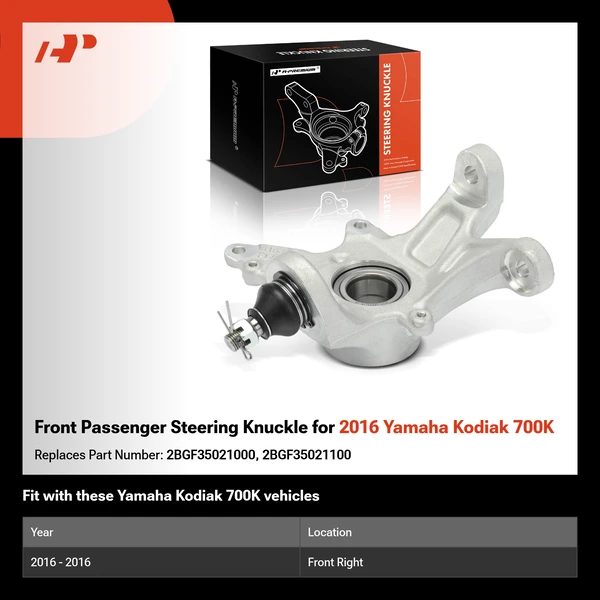 Front Passenger Steering Knuckle for 2016 Yamaha Kodiak 700K