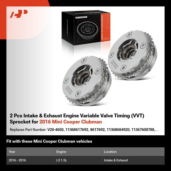 2 Pcs Intake & Exhaust Engine Variable Valve Timing (VVT) Sprocket for 2016 Mini Cooper Clubman