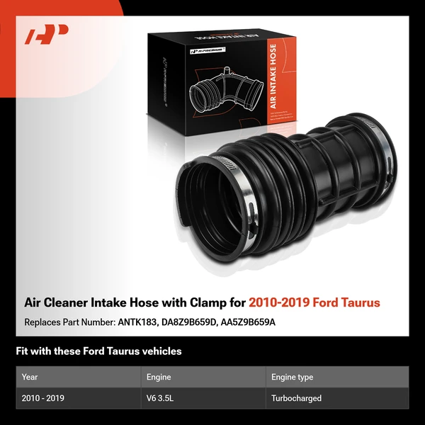 Air Cleaner Intake Hose with Clamp for 2010-2019 Ford Taurus