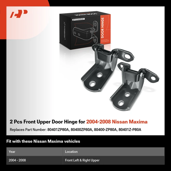 2 Pcs Front Upper Door Hinge for 2004-2008 Nissan Maxima