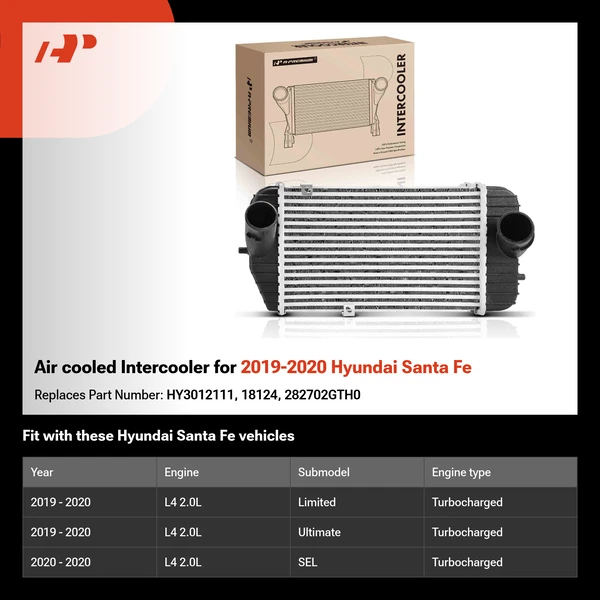Air cooled Intercooler for 2019-2020 Hyundai Santa Fe