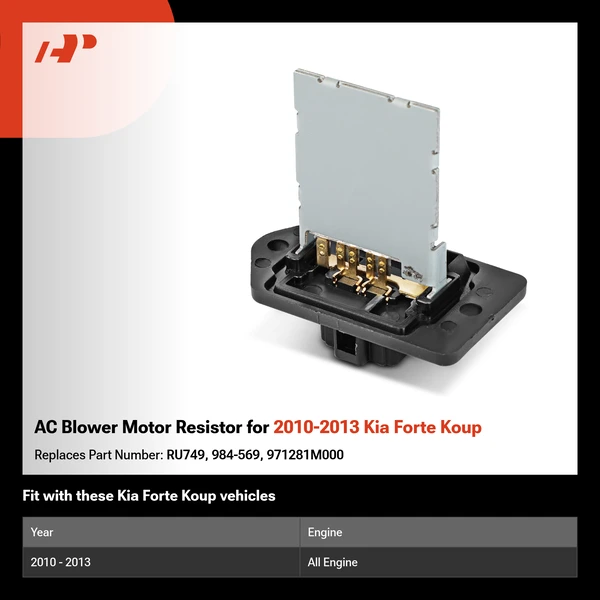 AC Blower Motor Resistor for 2010-2013 Kia Forte Koup