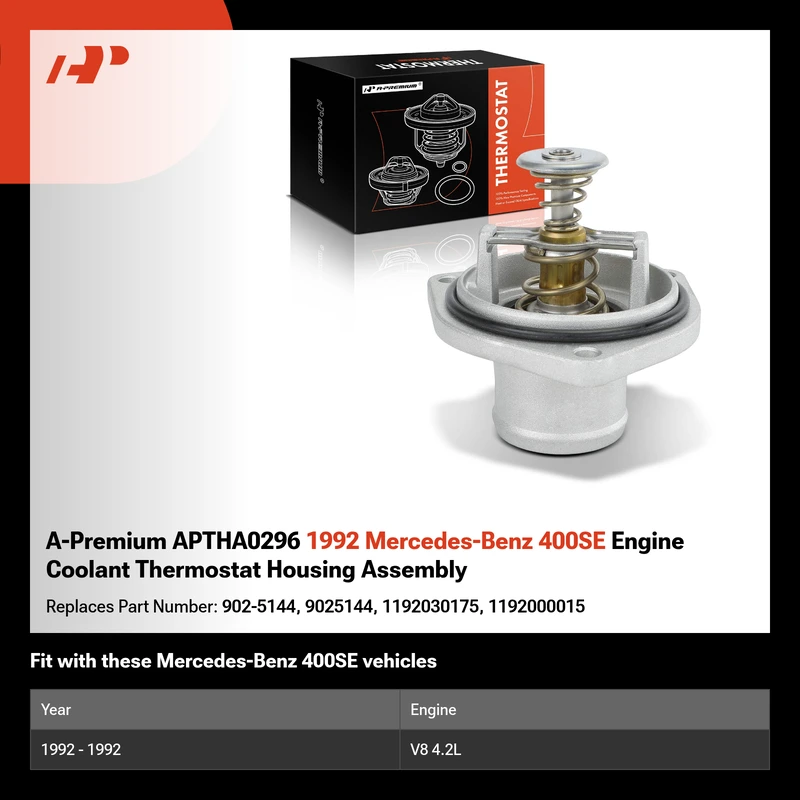 A-Premium APTHA0296 1992 Mercedes-Benz 400SE Engine Coolant Thermostat Housing Assembly