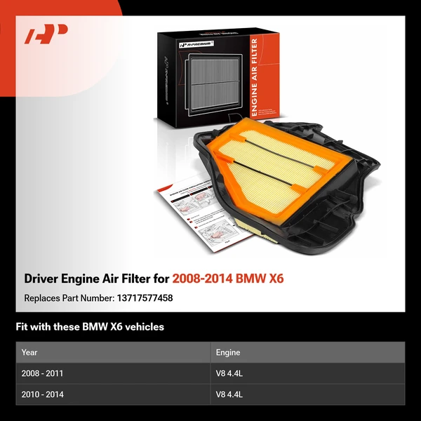 Driver Engine Air Filter for 2008-2014 BMW X6