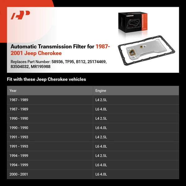 Automatic Transmission Filter for 1987-2001 Jeep Cherokee