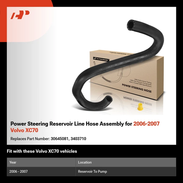 Power Steering Reservoir Line Hose Assembly for 2006-2007 Volvo XC70