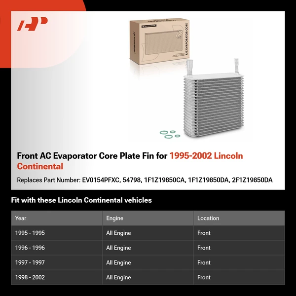 Front AC Evaporator Core Plate Fin for 1995-2002 Lincoln Continental
