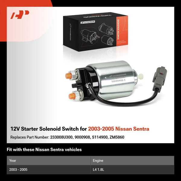 12V Starter Solenoid Switch for 2003-2005 Nissan Sentra