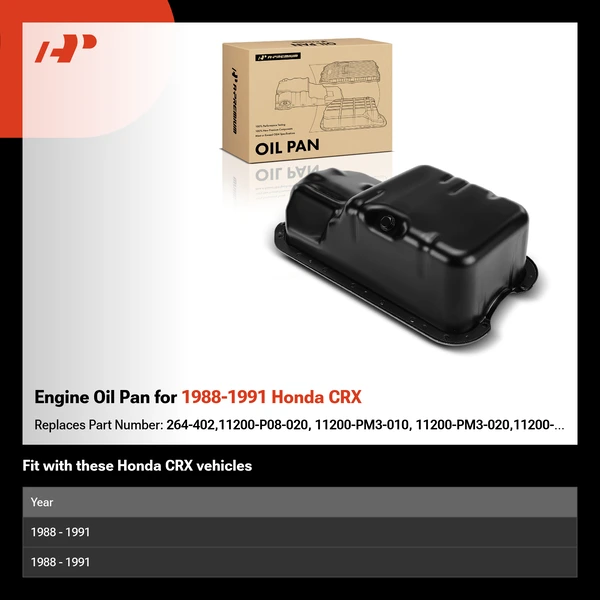 Engine Oil Pan for 1988-1991 Honda CRX