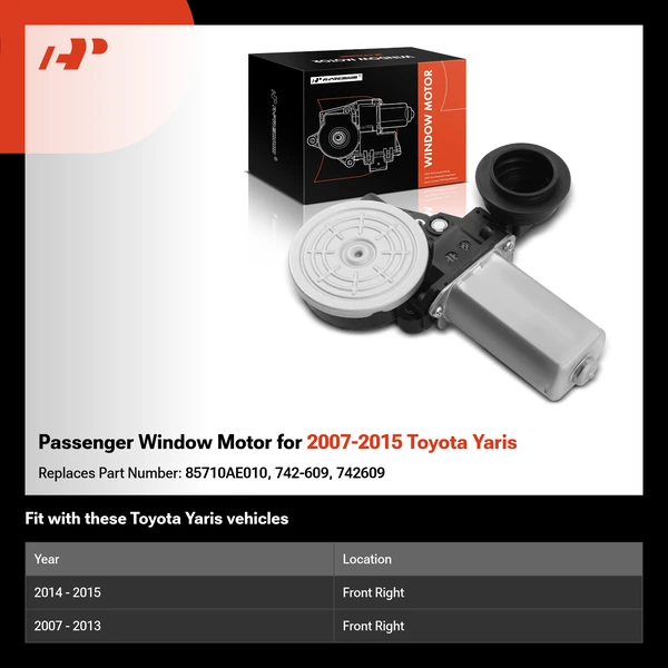 Passenger Window Motor for 2007-2015 Toyota Yaris