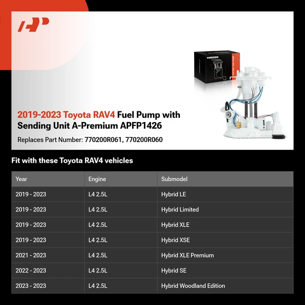 2019-2023 Toyota RAV4 Fuel Pump with Sending Unit A-Premium APFP1426