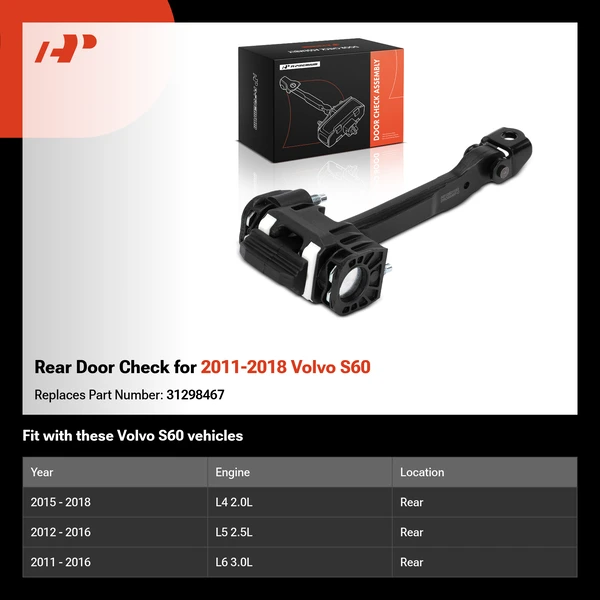 Rear Door Check for 2011-2018 Volvo S60