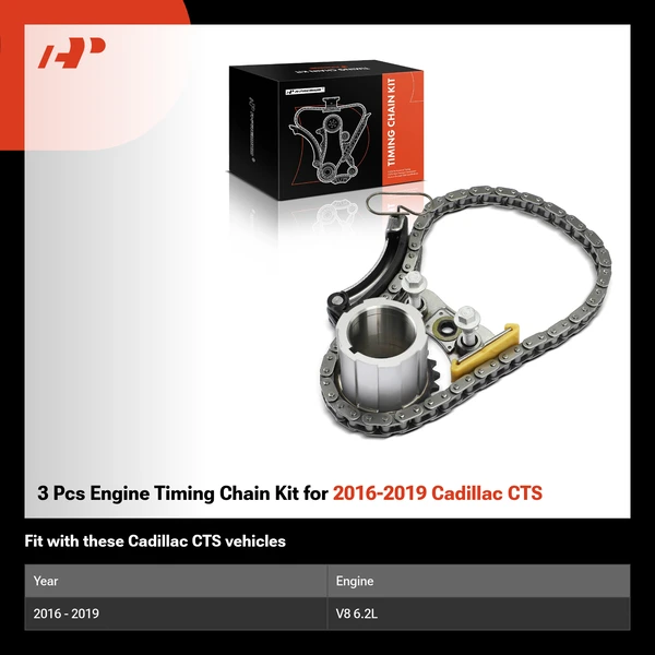 3 Pcs Engine Timing Chain Kit for 2016-2019 Cadillac CTS