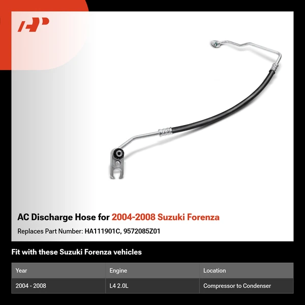 AC Discharge Hose for 2004-2008 Suzuki Forenza