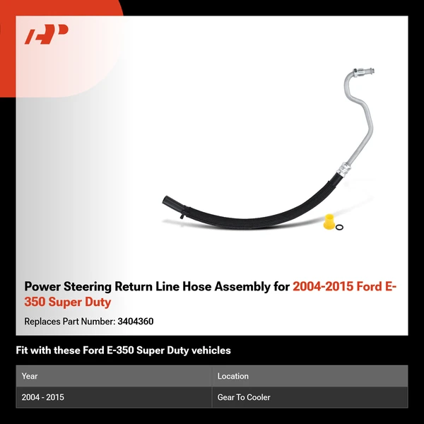 Power Steering Return Line Hose Assembly for 2004-2015 Ford E-350 Super Duty