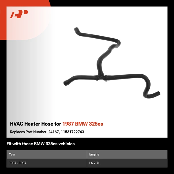 HVAC Heater Hose for 1987 BMW 325es