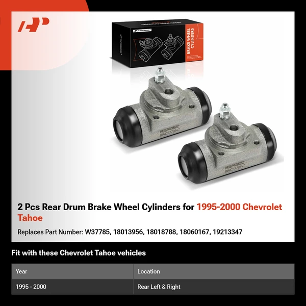 2 Pcs Rear Drum Brake Wheel Cylinders for 1995-2000 Chevrolet Tahoe