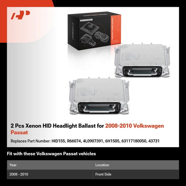 2 Pcs Xenon HID Headlight Ballast for 2008-2010 Volkswagen Passat