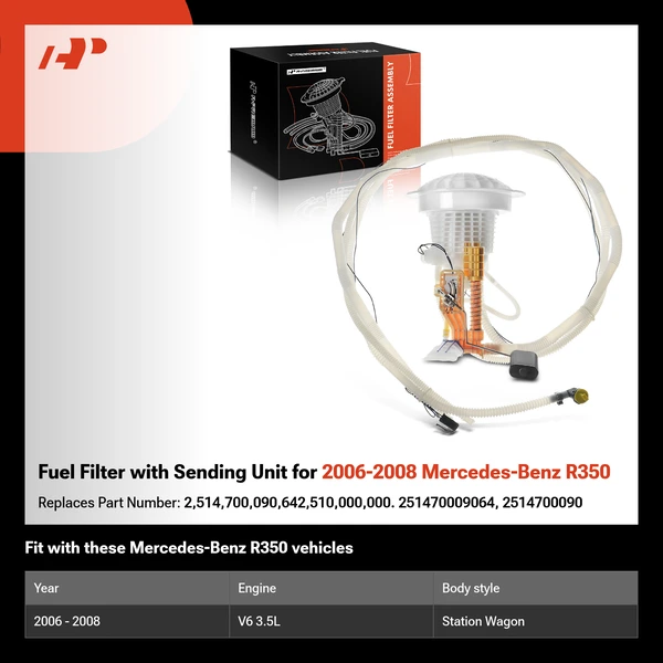 Fuel Filter with Sending Unit for 2006-2008 Mercedes-Benz R350