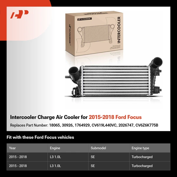 Intercooler Charge Air Cooler for 2015-2018 Ford Focus