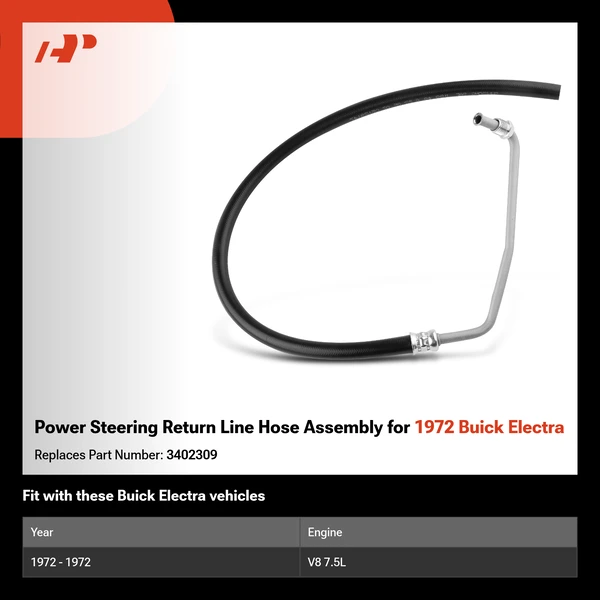 Power Steering Return Line Hose Assembly for 1972 Buick Electra