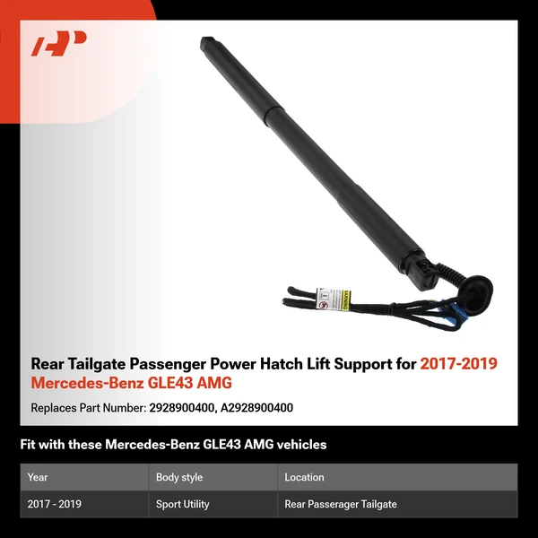 Rear Tailgate Passenger Power Hatch Lift Support for 2017-2019 Mercedes-Benz GLE43 AMG