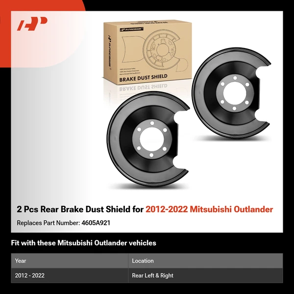 2 Pcs Rear Brake Dust Shield for 2012-2022 Mitsubishi Outlander