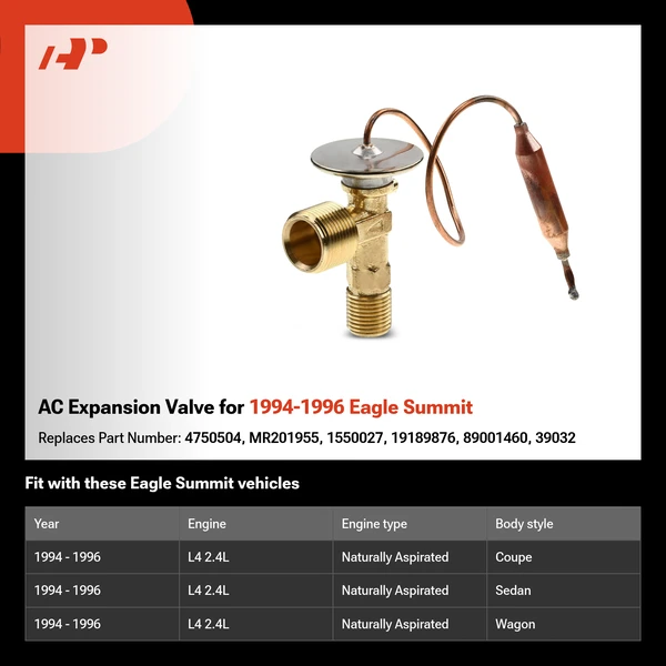 AC Expansion Valve for 1994-1996 Eagle Summit