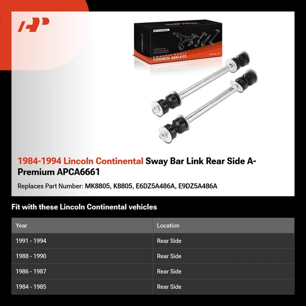 1984-1994 Lincoln Continental Sway Bar Link Rear Side A-Premium APCA6661
