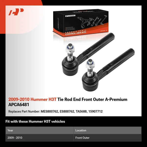 2009-2010 Hummer H3T Tie Rod End Front Outer A-Premium APCA6481