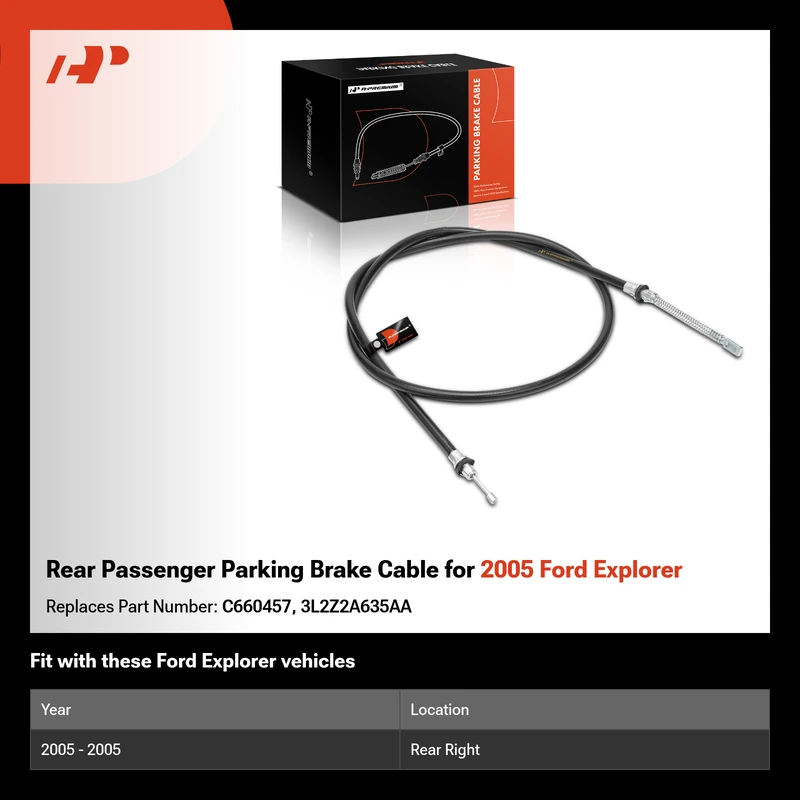 Rear Passenger Parking Brake Cable for 2005 Ford Explorer
