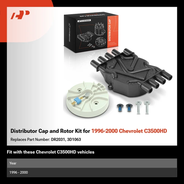 Distributor Cap and Rotor Kit for 1996-2000 Chevrolet C3500HD