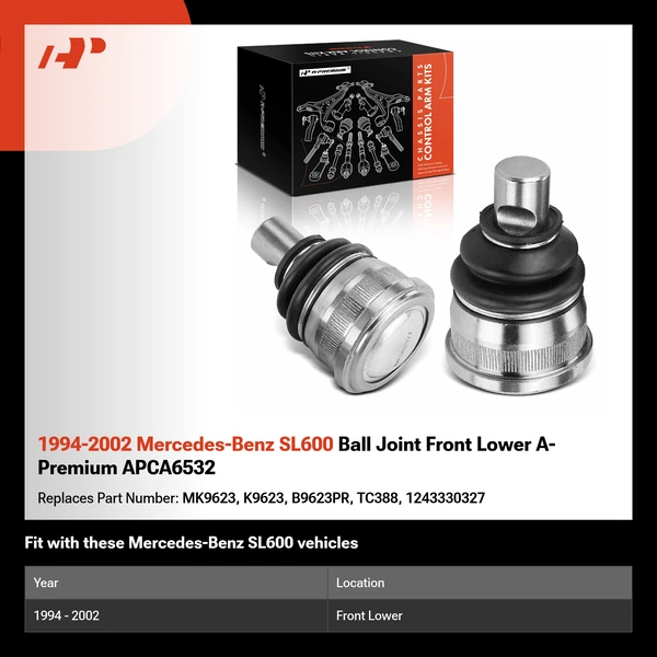 1994-2002 Mercedes-Benz SL600 Ball Joint Front Lower A-Premium APCA6532