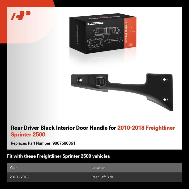 Rear Driver Black Interior Door Handle for 2010-2018 Freightliner Sprinter 2500
