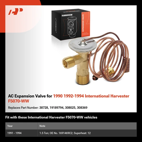 AC Expansion Valve for 1990 1992-1994 International Harvester F5070-WW